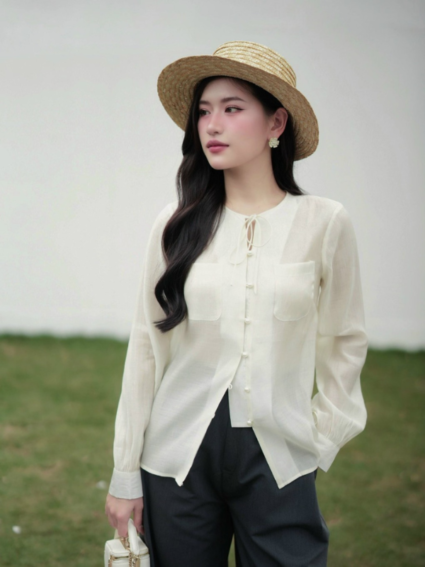 Áo sơ mi nữ Sathy Shirt tơ hàn cao cấp