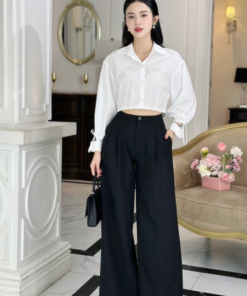 Quần dài nữ xếp 4 đường ly