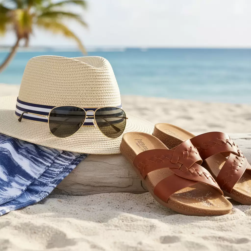 Phụ kiện là yếu tố then chốt để nâng tầm phong cách đi biển cho nam giới