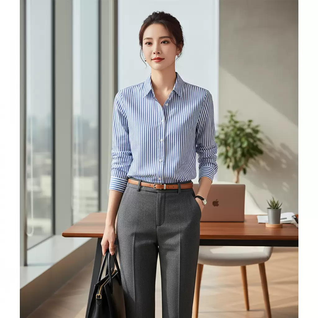 Họa tiết kẻ sọc dọc tạo hiệu ứng kéo dài cơ thể và làm thon gọn vòng hai