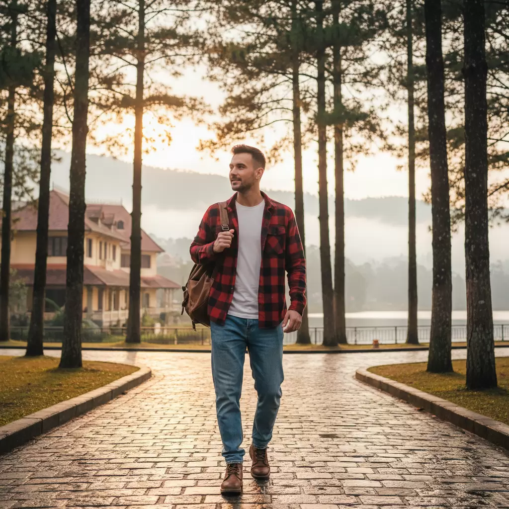 Set đồ năng động phù hợp cho các hoạt động tham quan và di chuyển ban ngày