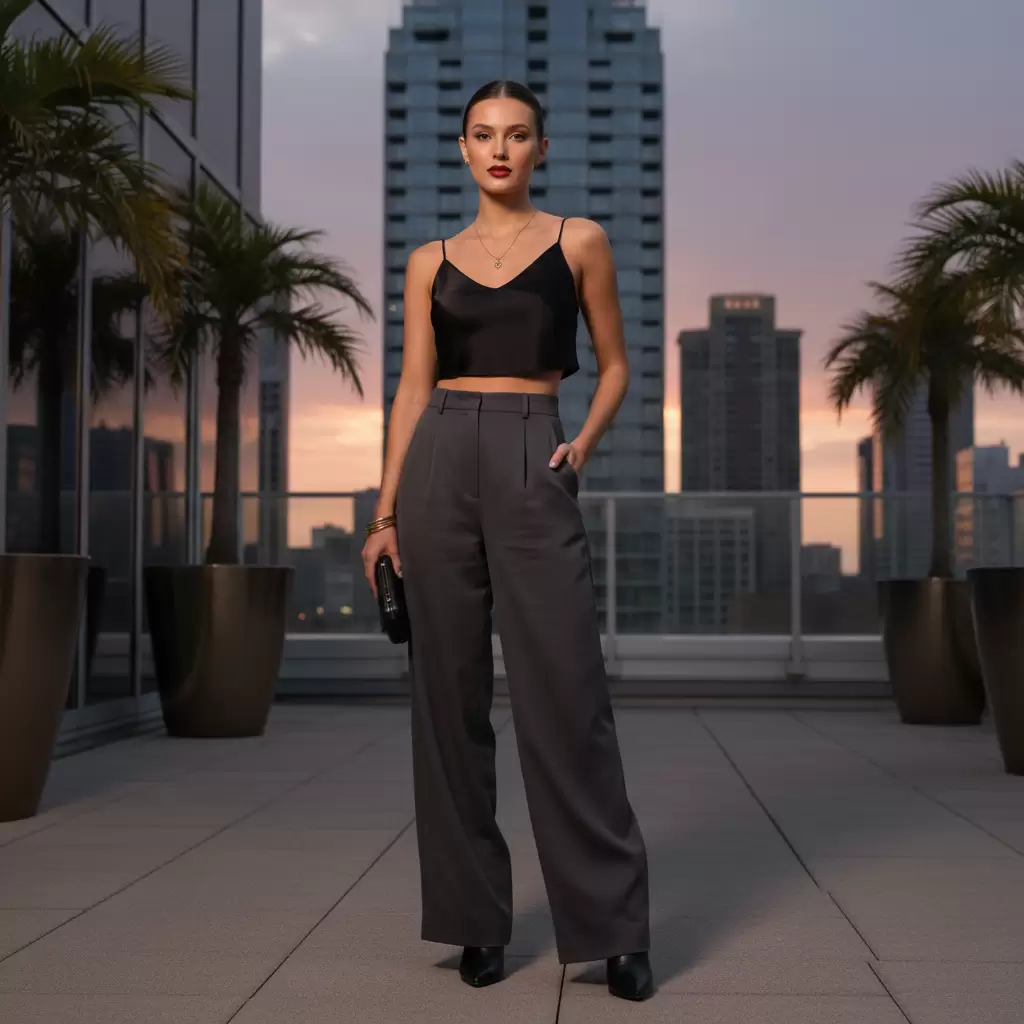 Sự kết hợp giữa áo croptop và quần cạp cao tạo nên tỷ lệ cơ thể hoàn hảo và hack dáng cực đỉnh