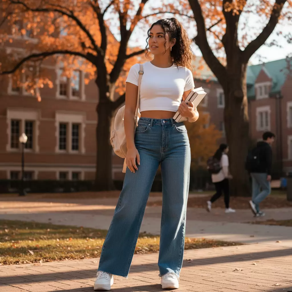 gemini_image_1768315063-1 Set đồ quần jean ống suông và croptop cực kỳ tôn dáng cho học sinh sinh viên