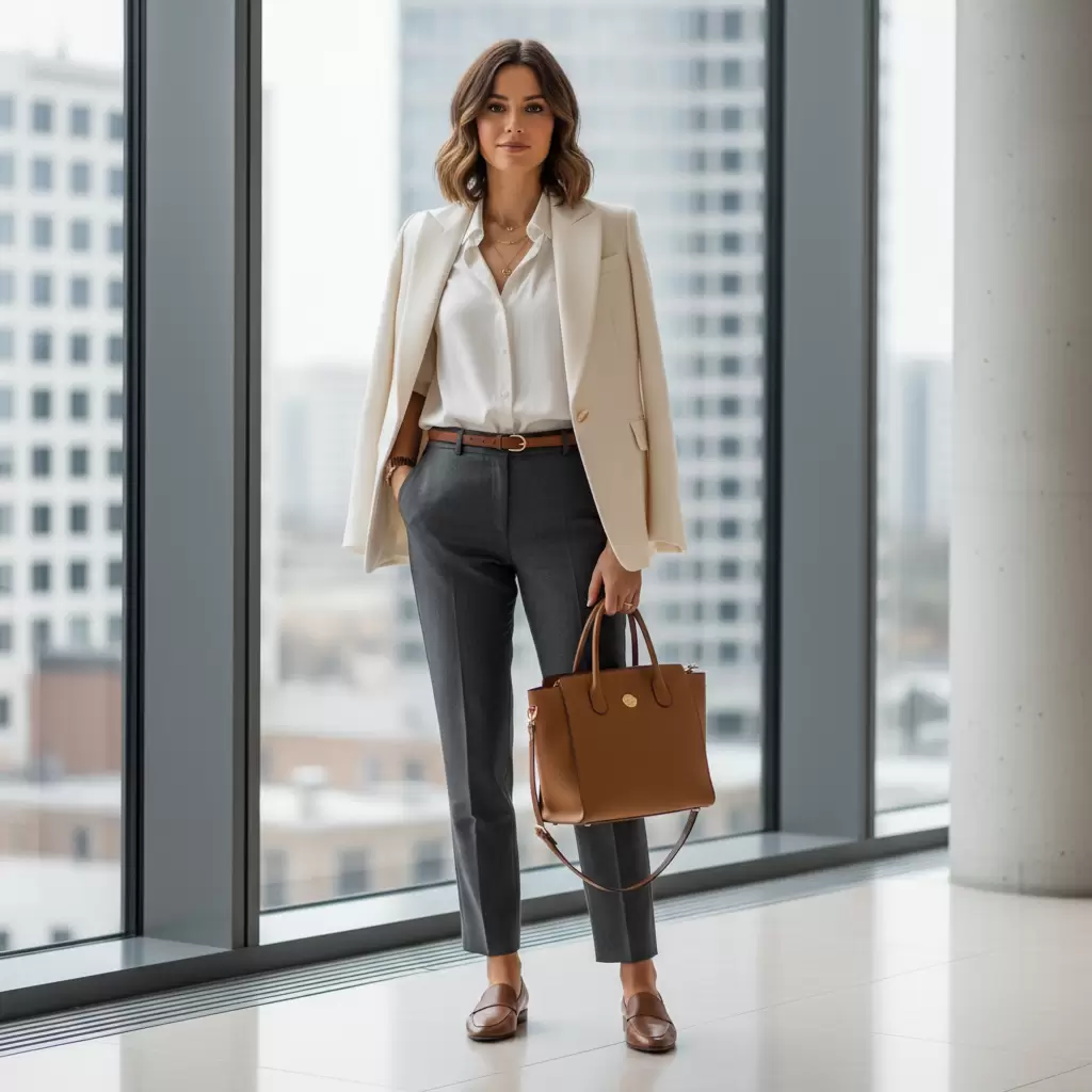 Trang phục công sở thanh lịch mang lại vẻ ngoài chuyên nghiệp và tin cậy