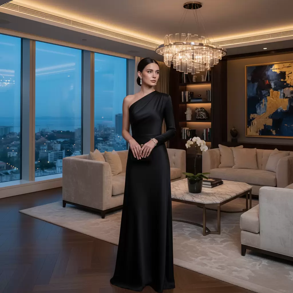 gemini_image_1768315967-1 Sự tối giản của đầm đen mang lại vẻ đẹp tinh tế và tự tin