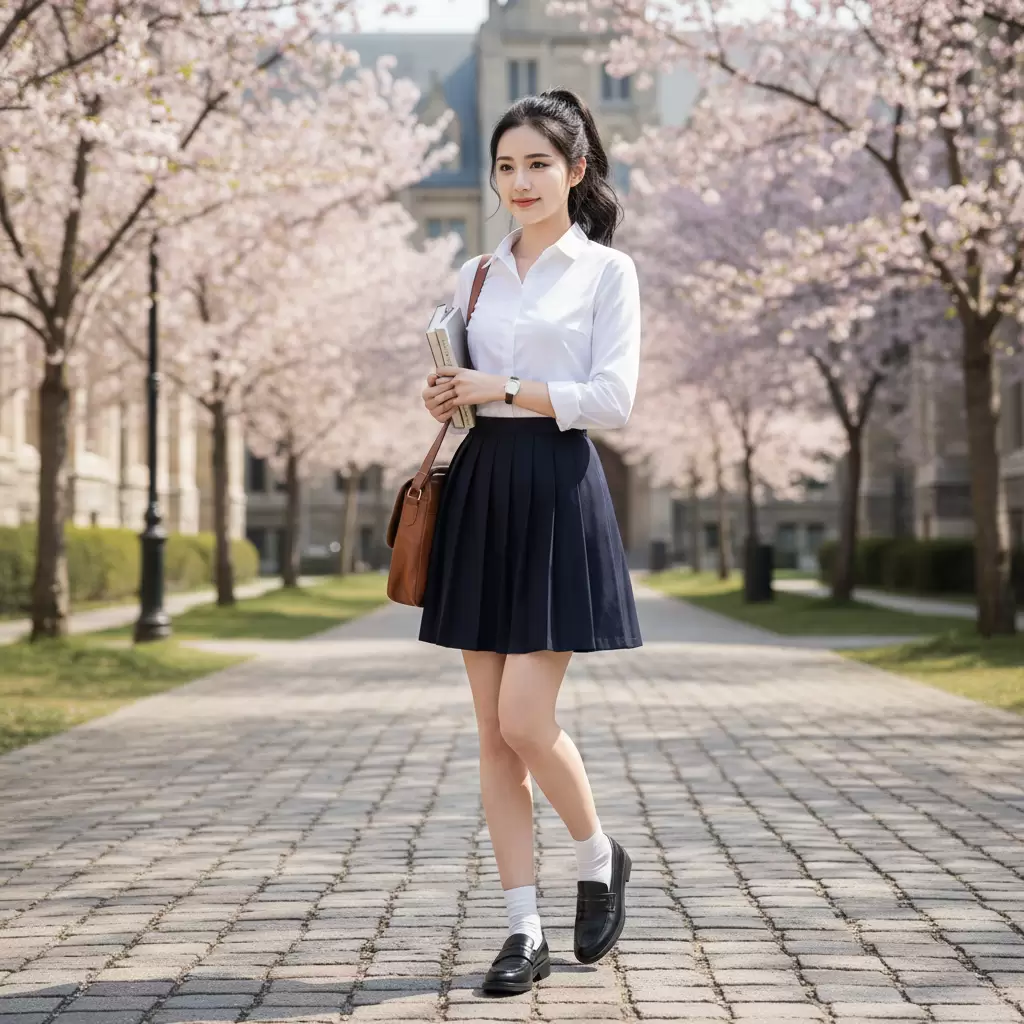 Cách phối đồ với áo sơ mi trắng đi học chuẩn phong cách thanh lịch Cách phối đồ với áo sơ mi trắng đi học chuẩn phong cách thanh lịch