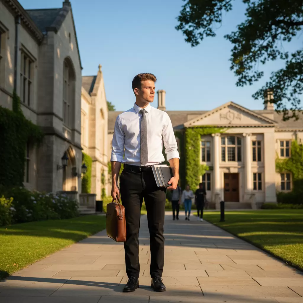 gemini_image_1768316585-1 Quần tây và sơ mi trắng là bộ đôi hoàn hảo tạo nên vẻ ngoài lịch lãm cho nam sinh