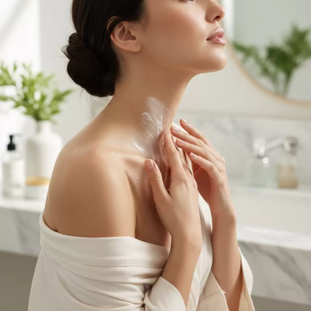 gemini_image_1768318726-1 Làn da mịn màng là yếu tố quan trọng để diện áo trễ vai thật hoàn hảo