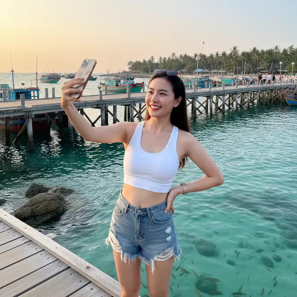 Phong cách năng động giúp bạn thoải mái trải nghiệm các hoạt động vui chơi trên đảo