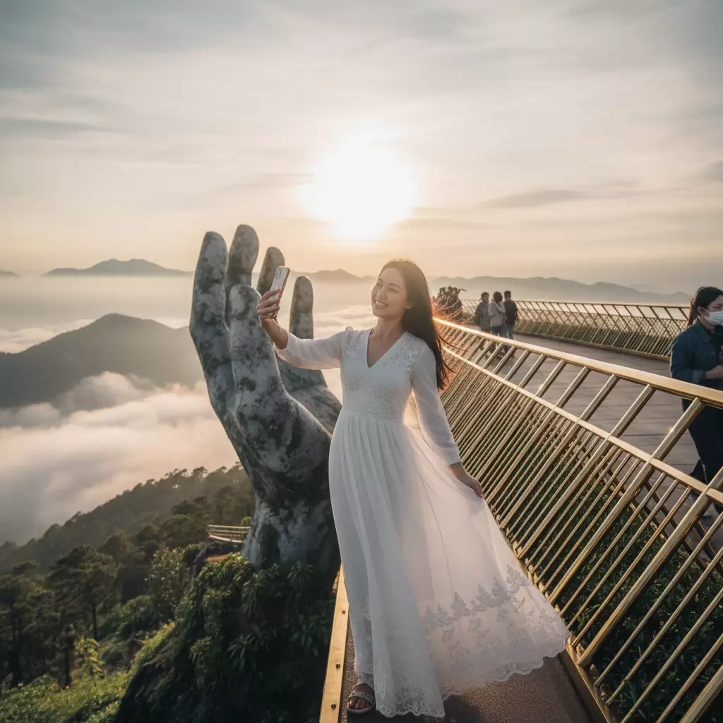 gemini_image_1768319805 Váy maxi dáng dài giúp phái nữ thêm phần thướt tha giữa không gian mây trời