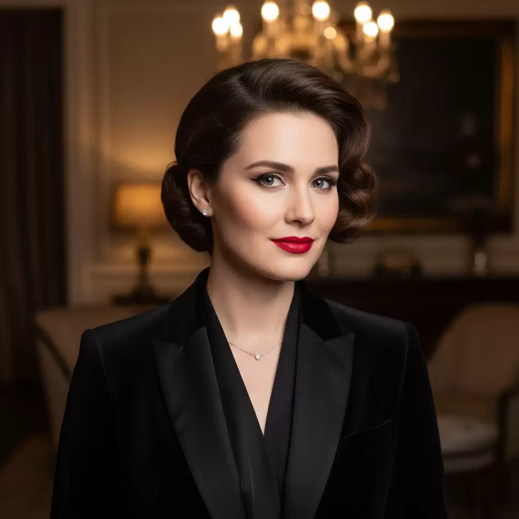 gemini_image_1768320067-1 Trang điểm môi đỏ và tóc gọn gàng giúp nâng tầm phong cách khi mặc đồ đen