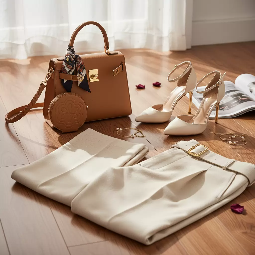 Lựa chọn phụ kiện tinh tế giúp nâng tầm phong cách cho quần tây màu kem