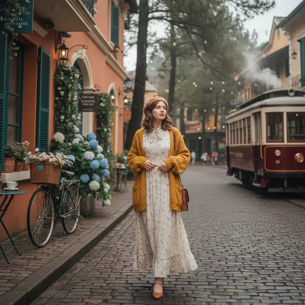 gemini_image_1768322592-1 Phong cách vintage nhẹ nhàng cực kỳ ăn nhập với không gian thơ mộng của Đà Lạt