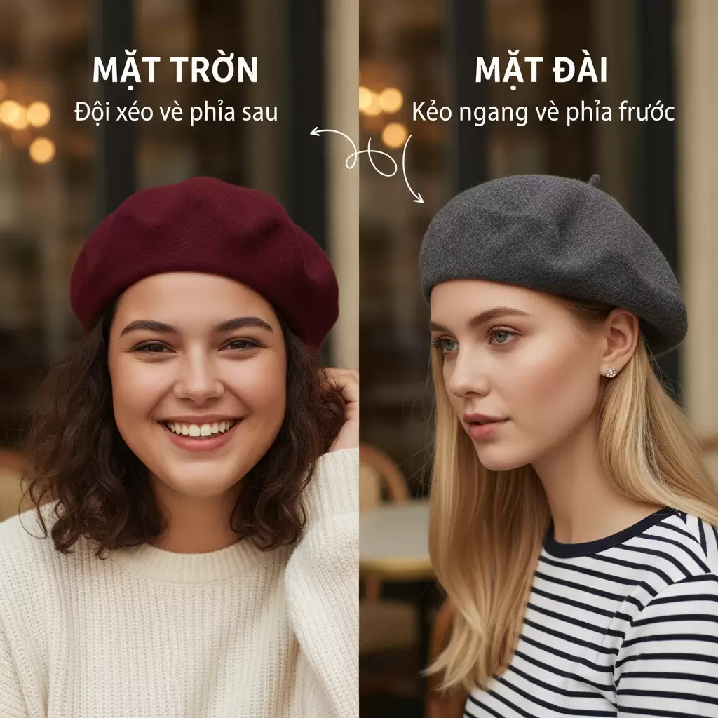 Lựa chọn cách đội mũ nồi phù hợp giúp cân đối tỷ lệ khuôn mặt hiệu quả