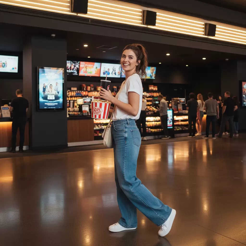 Quần jean và áo thun là sự lựa chọn năng động thoải mái cho phái nữ