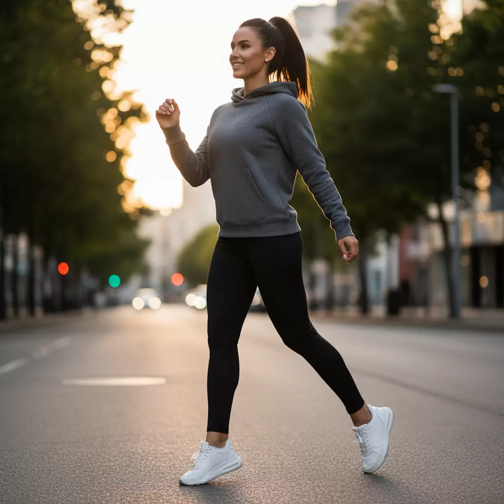 Áo hoodie và quần legging là combo hoàn hảo cho những ngày se lạnh