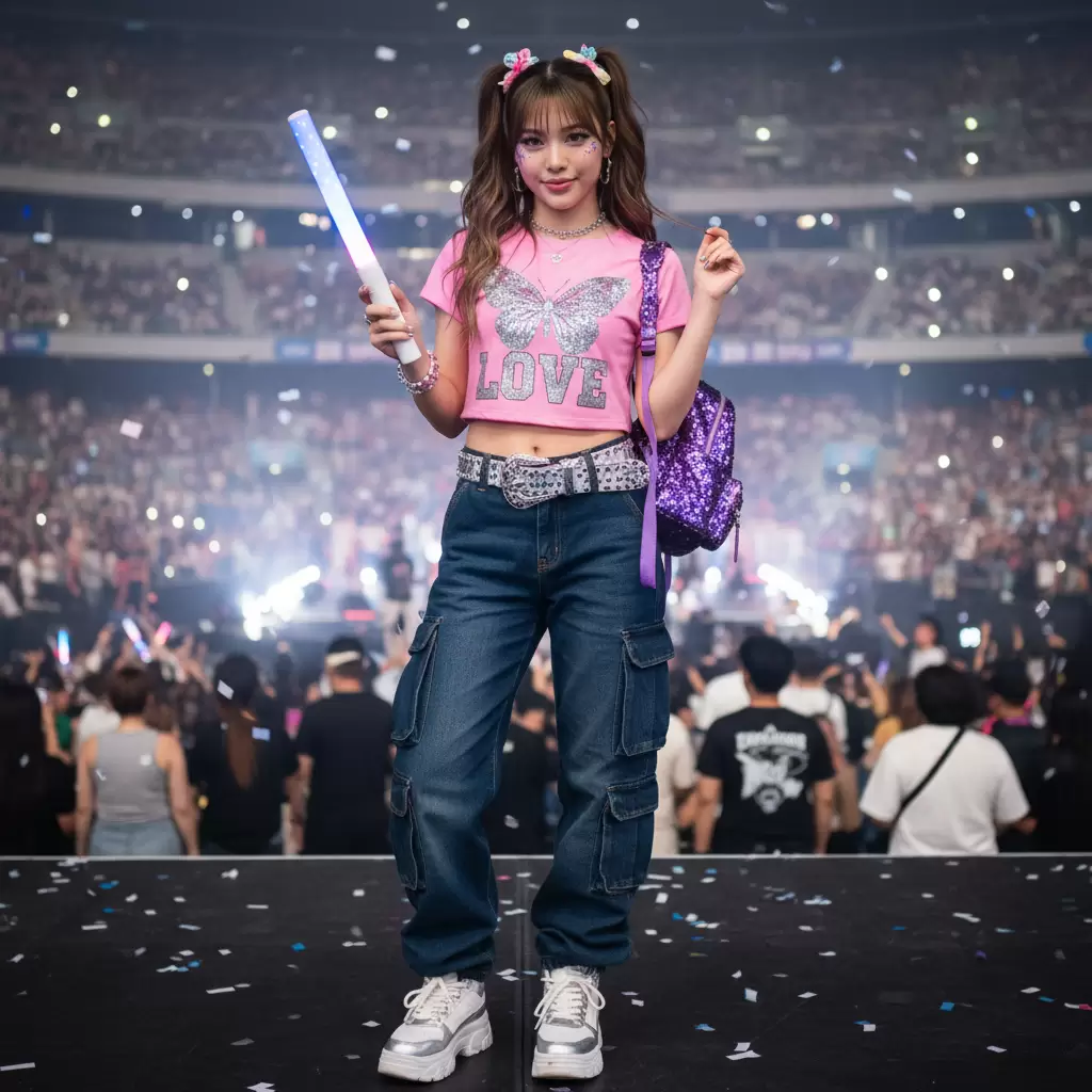 Phong cách Y2K năng động và cá tính cực kỳ phổ biến tại các buổi biểu diễn Kpop
