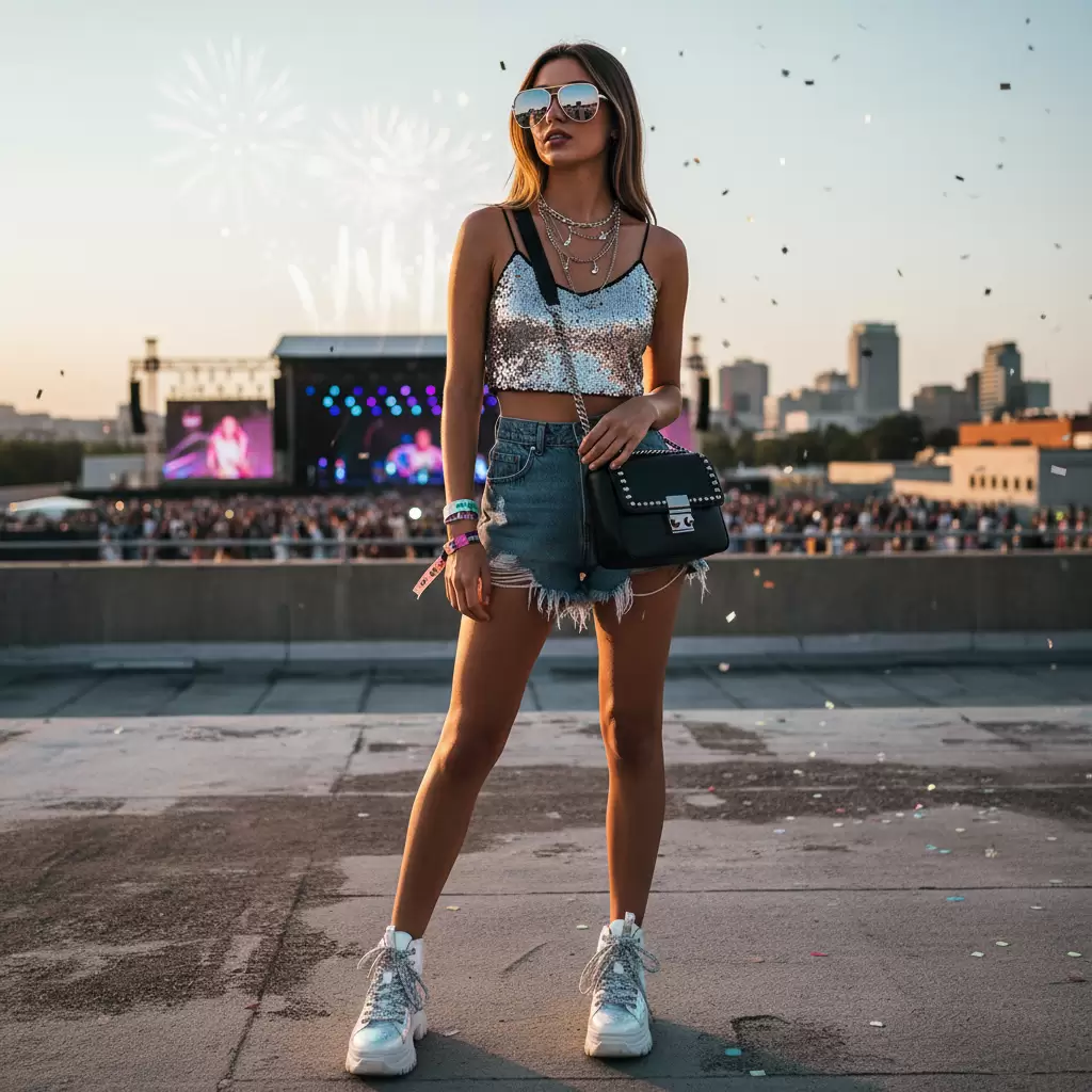 Phụ kiện và giày dép đóng vai trò quan trọng trong việc hoàn thiện outfit đi concert