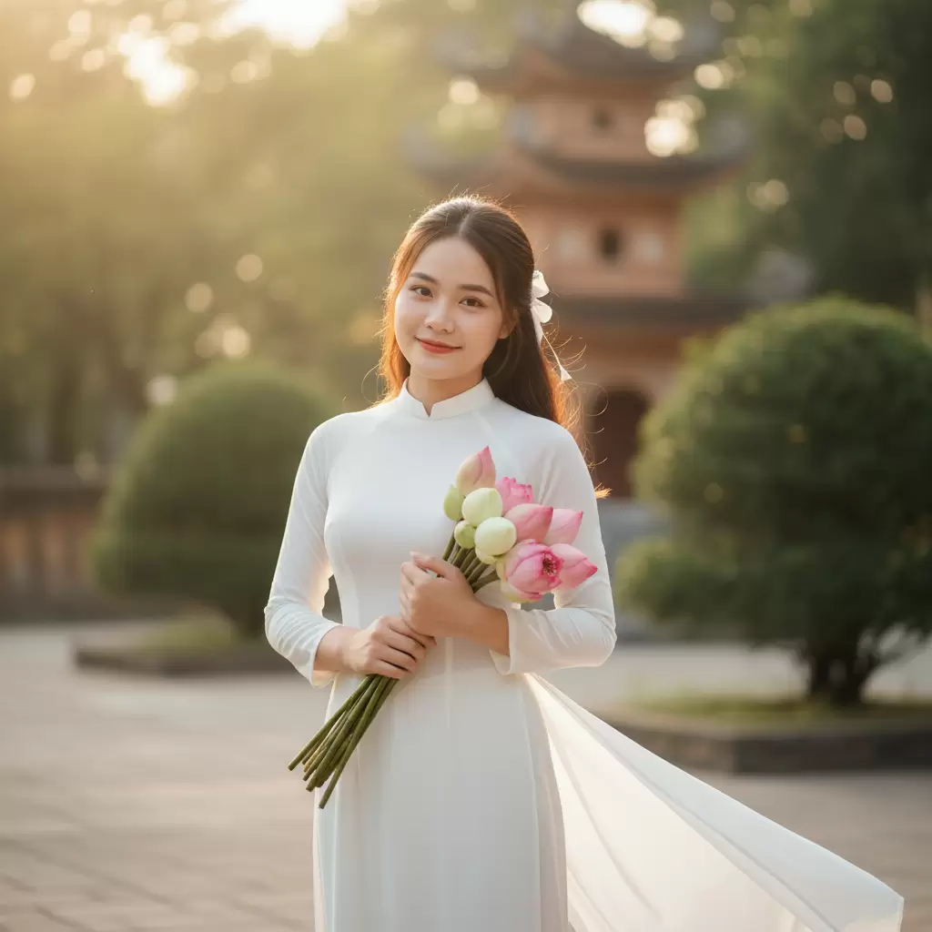 Áo dài trắng luôn là lựa chọn hàng đầu tôn vinh vẻ đẹp của nữ sinh Việt Nam
