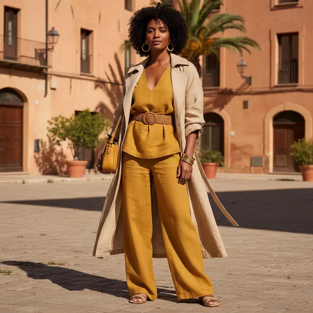 Các gam màu ấm và trung tính giúp làn da bánh mật trở nên rạng rỡ và ấm áp hơn