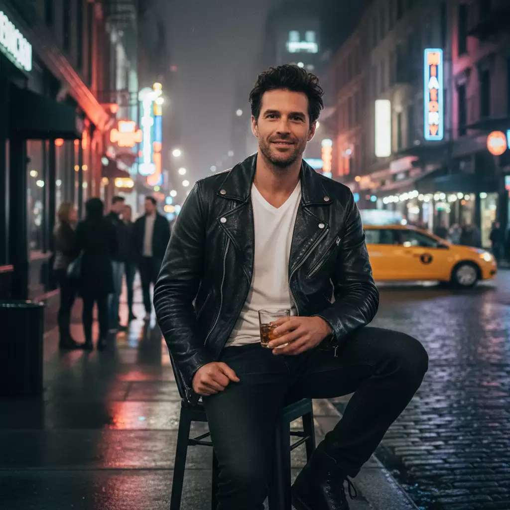 Áo khoác da là món đồ không thể thiếu để tạo nên phong cách nam tính bụi bặm