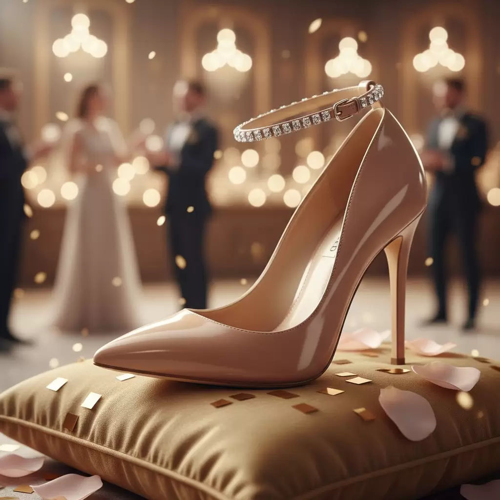 Giày mũi nhọn màu nude tạo hiệu ứng kéo dài đôi chân không tì vết