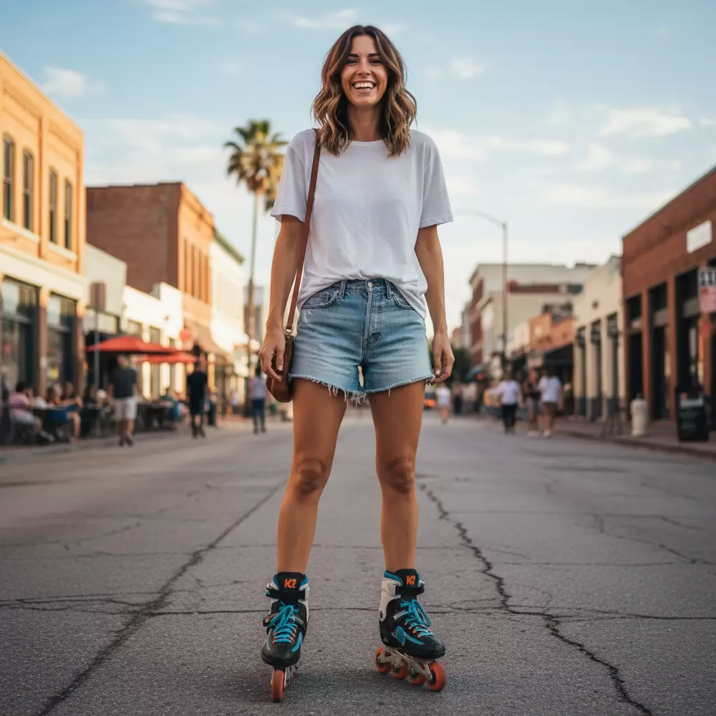 Quần short và giày K2 là combo hoàn hảo cho những chuyến đi chơi mùa hè