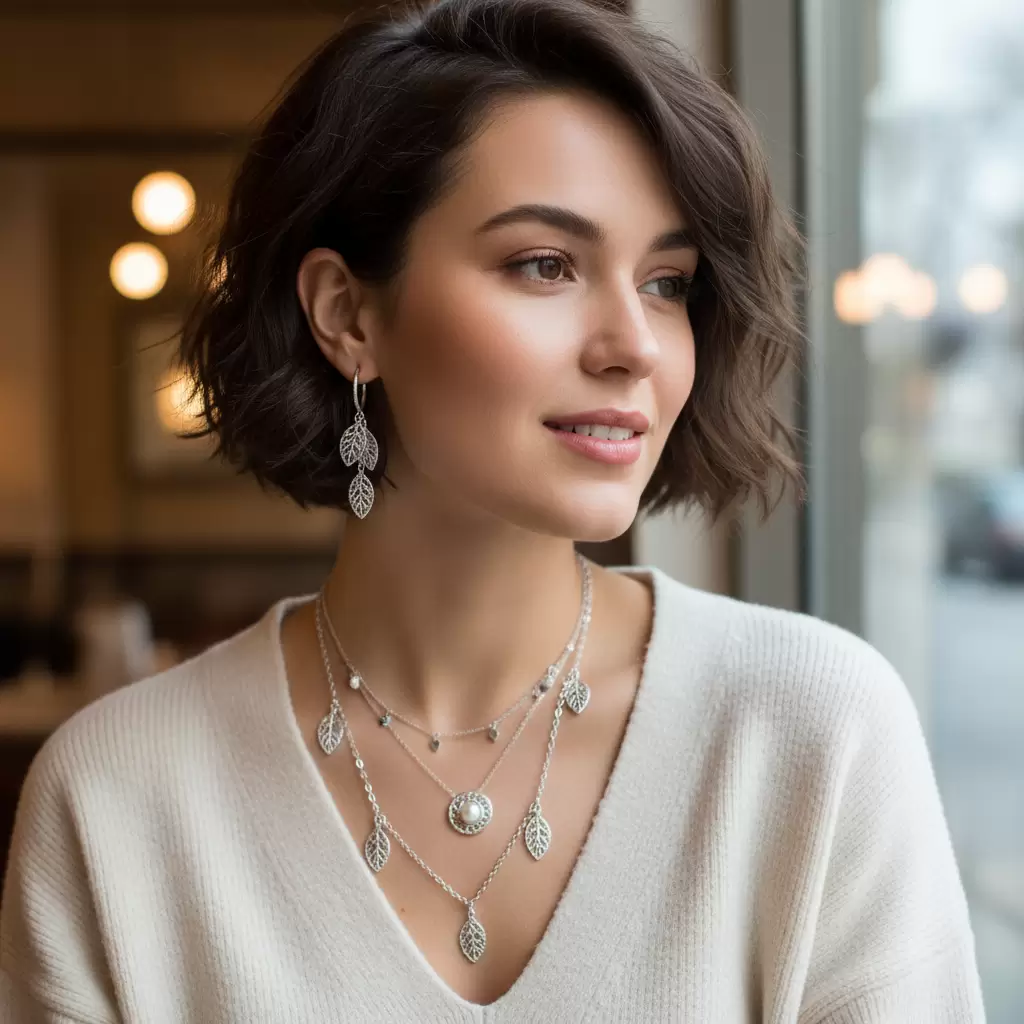 Phụ kiện trang sức giúp khuôn mặt nàng tóc tém thêm phần thu hút và nổi bật